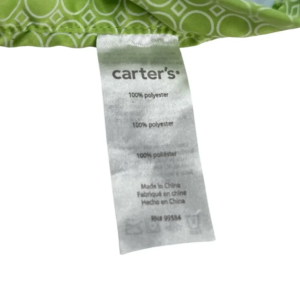 Carter's Plush Blue Monster Security Blanket Rattle Lovey Satin Trim 14